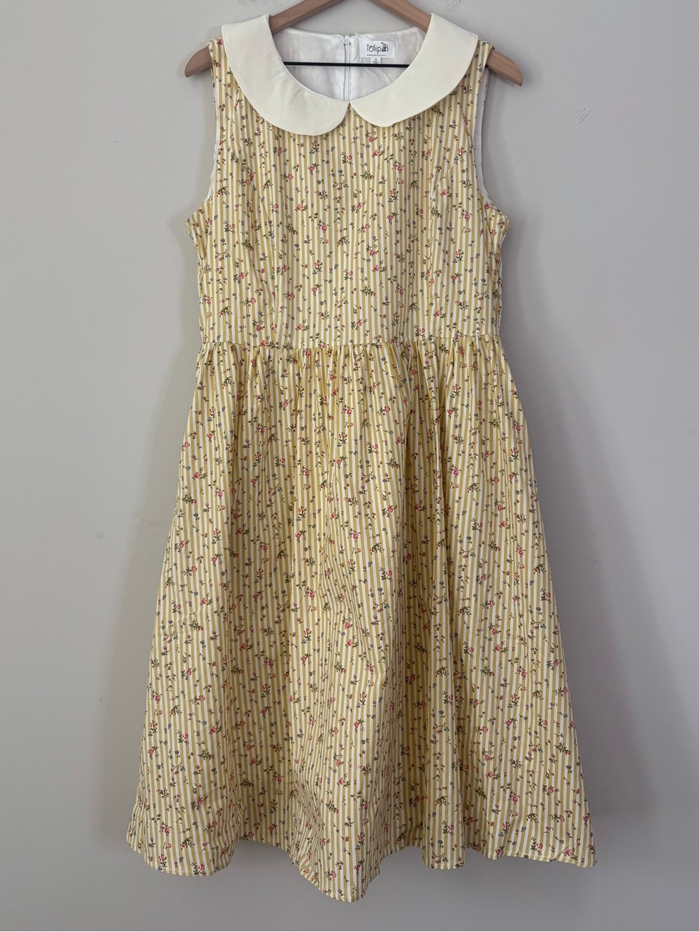 Tulip B Yellow Floral Sleeveless Midi Dress
